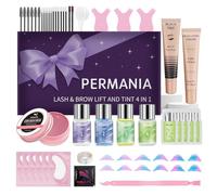 PERMANIA Kit de Elevación y Tinte de Pestañas y Cejas, 2025 Nuevo, Kit de Laminación de Cejas con Tinte, para Salón y Uso en Casa, Dura hasta 4-6 Semanas, Morado