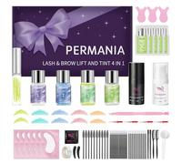 PERMANIA Tinte Pestañas and Lifting Pestañas, Lash Lift and Tint, 4 en 1 y juego negro, para salón y uso doméstico,También funciona en la laminación de cejas y teñido de cejas-10ml
