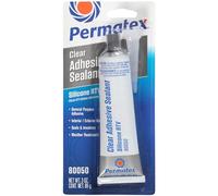 Permatex 80050 - Sellador adhesivo de silicona transparente RTV, adhesivo de uso general, sella y aísla, uso interior y exterior, impermeable, duradero y flexible, 1 x 85 g