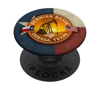Permian Basin Odessa Texas Oilfield Design PopSockets PopGrip Adhesivo