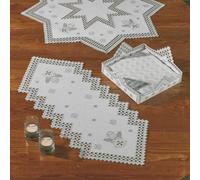 Permin Hardanger Table Runner Set "Winter Hardanger", patrón de conteo, 29x67cm,