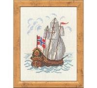 Permin Kit de punto de cruz, diseño de barco noruega