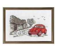 Permin Kit de punto de cruz, diseño de coche rojo