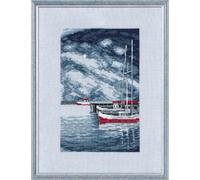 Permin Kit de punto de cruz, diseño de lunares y barcos