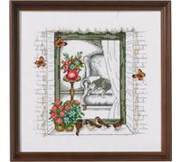 Permin Kit de punto de cruz, diseño de ventana de verano