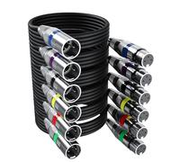 PERMUST 6-Pack 10FT XLR Cable Balanceado de 3 Pines Macho a Hembra - Micrófono DMX Multicolor