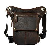 Pernera Moto Bolsa de Muslo for Hombre, riñonera for Motocicleta, Bolsa de Viaje for Pierna, Paquete de Herramientas for Carreras de Motocross Bolsa Pierna Moto(Brown Litchi Grain)