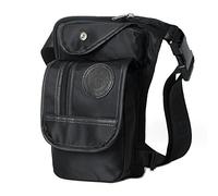 Pernera Moto Bolsa de Pierna de Lienzo Motocicleta Mensajero Mensajero Bolsas de Hombro Cinturón Hip Bum Cintura Fanny Pack Bolsa Pierna Moto (Color : Black Material)