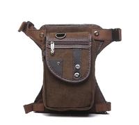 Pernera Moto Bolsa de Pierna for Motocicleta, riñonera multibolsillo, Bolsa Resistente al Desgaste de Lona for Hombres, Viajes, Escalada, Ciclismo Bolsa Pierna Moto (Color : Brown)