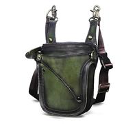 Pernera Moto Estuche de riñonera Viaje con diseño Bolsa Cuero for Motocicleta(Green)