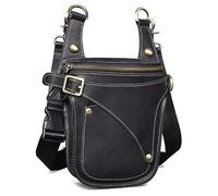 Pernera Moto Estuche de riñonera Viaje con diseño Bolsa Cuero for Motocicleta(Noir)
