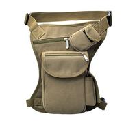 Pernera Moto Riñoneras de Lona for Hombre, riñonera for Pierna, riñonera for Bicicleta y Motocicleta, riñonera for Trabajo Bolsa Pierna Moto (Color : Khaki)