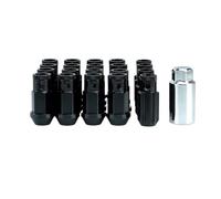 Perno bloqueo Compatible Con Mitsubishi Accesorios De Piezas De Molduras Exteriores De Aluminio Tuercas Para Ruedas De Coche, M12 X 1,5, M12 X 1,25, Tapacubos, 20 Unidades(Black,M12x1.25)