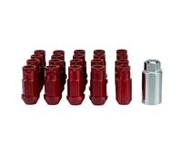 Perno bloqueo Compatible Con Mitsubishi Accesorios De Piezas De Molduras Exteriores De Aluminio Tuercas Para Ruedas De Coche, M12 X 1,5, M12 X 1,25, Tapacubos, 20 Unidades(Red,M12x1.5)