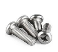 Perno cruzado de cabeza redonda americana de acero inoxidable 304 1/4 3/8 5/16 2#4#6#8#10#12# tornillo de fijación duradero 10 Uds(2",4-40)