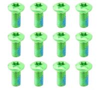 Perno de abrazadera de manivela T25 de acero inoxidable M5 x 11.5 para compatibilidad de manivela ROTOR con cuadros de bicicleta de montaña con enrutamiento de cable interno (verde 12 tarjetas)
