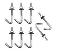 Perno de anclaje de techo M6 x 70 mm, tornillos de anclaje de hormigón, gancho en J, acero inoxidable 304, gancho de pared de 7 formas, ganchos de vástago largo con arandela de tuerca hexagonal