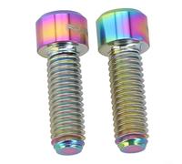 Perno de apriete de brazo de manivela para II, tornillo de biela de aleación de titanio M6 x 18 mm, pernos de fijación de arco iris negro dorado para piezas de reparación de bicicletas de montaña de