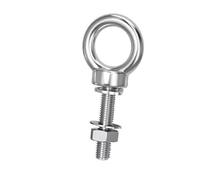 Perno de argolla de acero inoxidable, 1 Uds., 304, tornillo de argolla de elevación de rosca métrica con tuerca y arandela(M14x70mm)