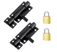 PERNO DE BARRILLO CERRO 2 PCS Patch de compuerta deslizante de acero inoxidable con cerraduras de cerrojo de 2 piezas/cerraduras de puerta corredera sin perforación perfecta para el almacén de jard