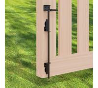 Perno de bastón de 18 pulgadas, barra de caída de puerta resistente, pestillo de puerta de acero para valla de madera, pernos de caída para puerta de madera (acabado negro, 1 unidad)