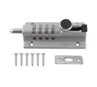 Perno de bloqueo de combinación de refinem con seguridad sin llave de 4 dígitos para la cerca de la piscina cobertizo de la granja de zinc dura recubrimiento resistente (Silver latch lock)
