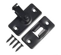 Perno de bloqueo de gancho de hebilla de acero inoxidable de 90 grados para cierre de puerta corredera y soporte de seguridad en puertas, armarios, cajones y cobertizos (negro)