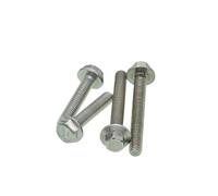 Perno de brida hexagonal M4 M5 M6 M8 Pernos de brida de acero inoxidable Tornillos Pernos de cabeza hexagonal con arandela Sujetador(Small head,M8-30mm(5pcs))