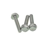 Perno de brida hexagonal M4 M5 M6 M8 Pernos de brida de acero inoxidable Tornillos Pernos de cabeza hexagonal con arandela Sujetador(Big head,M4-8mm(20PCS))