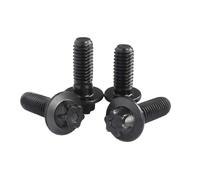 Perno de cabeza Torx M5 M6 Hexágono Grado 12.9 Perfil negro Brida Tornillo 5 piezas(M6x17.5)