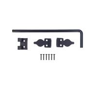 Perno de caña de 12 pulgadas, pestillo de tierra para puerta con varilla de caída resistente, tope para puerta de construcción de acero, erosión con recubrimiento en polvo negro