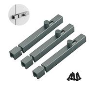 Perno de cierre deslizante sólido de aleación de aluminio gris resistente grueso para puerta de puerta de superficie oculta (3 piezas)