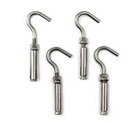 Perno de expansión de gancho abierto M10, acero inoxidable 304, paquete de 4