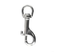 Perno de gancho de mosquetón de doble extremo con hebilla giratoria, hecho de acero inoxidable para uso de buceo, gancho seguro y rápido (90 mm)