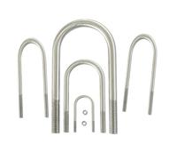 Perno de hebilla en forma de U de acero inoxidable M6 M8, abrazadera de tubo con tornillo en forma de U, clip en U, filete, clip en U con tuerca deflectora combinada para fontanería, residencial(M6x20
