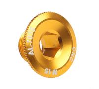 Perno de manivela de aleación de aluminio para IXF M19, tornillo de fijación de plato con tamaños M15 M20, cierre de biela de bicicleta y tuerca de cubierta (dorado-M15)