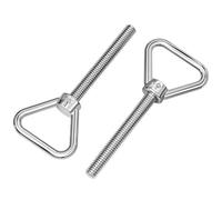 Perno de ojo de acero inoxidable, bisagra de perno de ojo largo, 2 piezas de perno de elevación triangular, perno de máquina, pernos de anillo de hombro de maquinaria roscados de acero inoxidable 304(