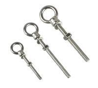 Perno de ojo elevación, roscado, pernos hombro largo con orificio for anillo tuerca, acero inoxidable 316 M6 M8 M10 M12(M8X80)