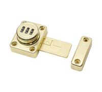 Perno de puerta Perno de bloqueo extendido, Cerradura adicional de puerta para seguridad en el hogar con construcción de aleación de zinc y desbloqueo de contraseña (Oro)