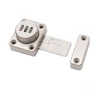 Perno de puerta, perno de bloqueo extendido, cerradura adicional para gabinete, cerradura de combinación para puerta de puerta de seguridad de perno deslizante (plateado)