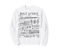 Perno de Rifle de Caza Acción Arma de Fuego Vintage Gun Patent Print Sudadera