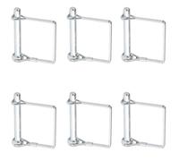 Perno de seguridad rectangular de 6 unidades, 5 x 40 mm, pasador de seguridad de tubo plegable con cierre de bloqueo, pasador de acoplamiento, para remolques de granja, granja, jardín
