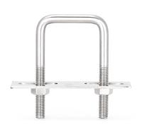 Perno de sujeción en U de acero inoxidable 304, Abrazadera de tubo cuadrada ángulo recto acero inoxidable 304, perno en U M8 con soporte silla montar, 45 tamaños(M8*80 * 70)