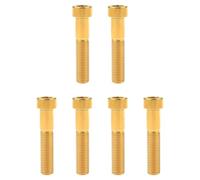 Perno de titanio for bicicleta M7x20/25/30/32/35/40/43/45/50 mm, tornillos de cabeza hueca hexagonal cuadrada, paquete de 6(Gold,M7x35mm)