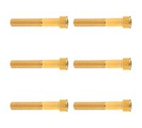 Perno de titanio for bicicleta M7x20/25/30/32/35/40/43/45/50 mm, tornillos de cabeza hueca hexagonal cuadrada, paquete de 6(Gold,M7x43mm)