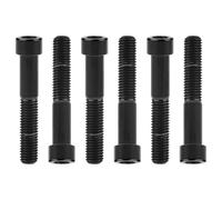 Perno de titanio for bicicleta M7x20/25/30/32/35/40/43/45/50 mm, tornillos de cabeza hueca hexagonal cuadrada, paquete de 6(Black,M7x35mm)