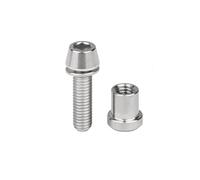 Perno de Titanio M5 x 16/18/20 mm, Tornillo de Cabeza Hueca Hexagonal con arandela y Tuerca de Titanio M5 para Horquilla de Fibra de Carbono de 3 Dientes