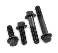 Perno de tornillo con brida de cabeza hexagonal, acero al carbono negro de grado 10,9, M6, M8, M10, M12, M14, M16, con sujetador acolchado(M10x40mm-2pcs HT)