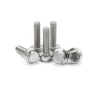 Perno de tornillo de cabeza de casquillo del reborde del hexágono del acero inoxidable 304 A2-70 GB5787 con Washe dentado(5pcs M8,30mm)