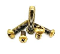 Perno de tornillo de cabeza plana Phillips redondo cruzado de latón y cobre M2-M4, 20 piezas, M3x12mm(M3x6mm)